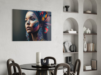 Girl with a Tattoo Glass Wall Art