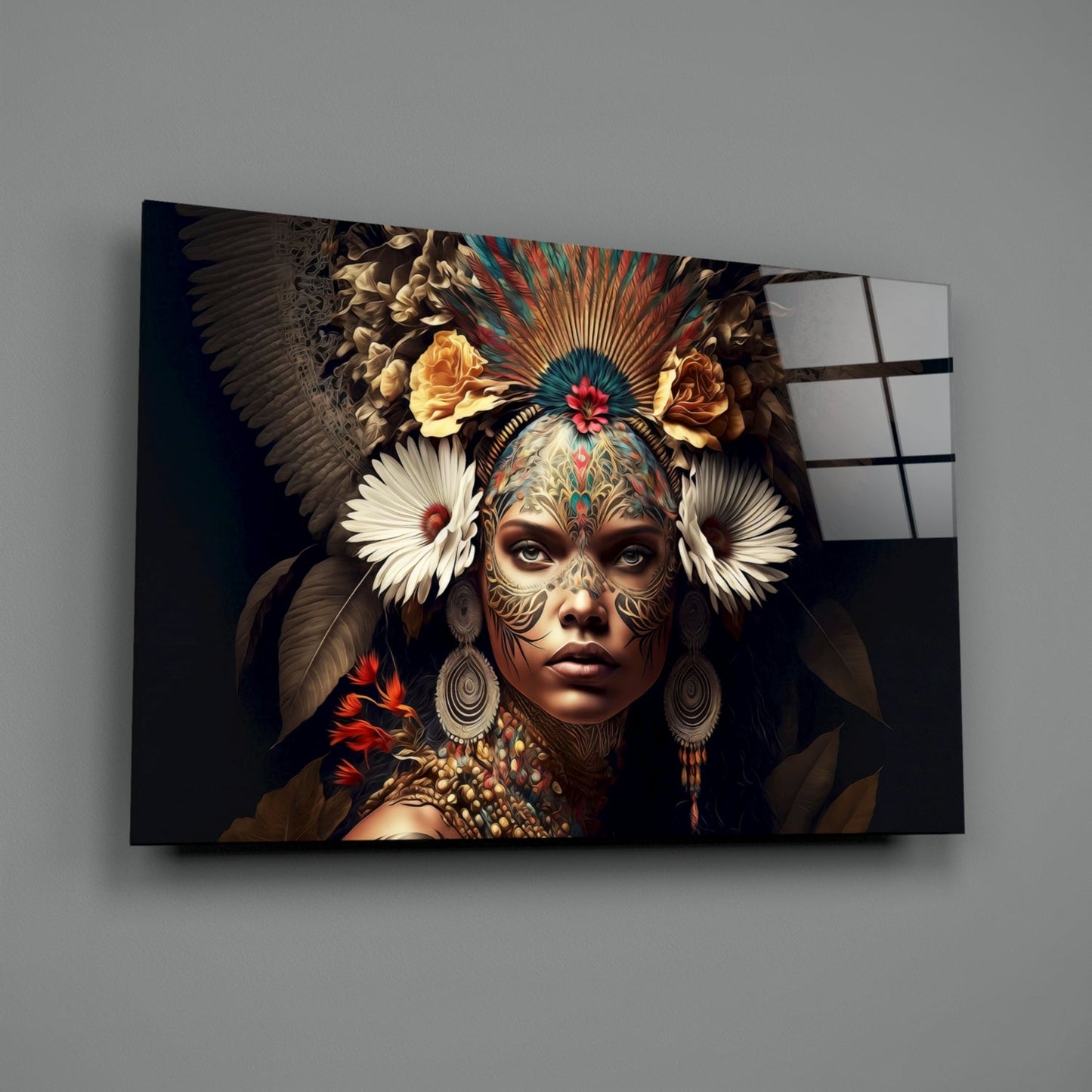Queen of Flowers Glass Wall Art