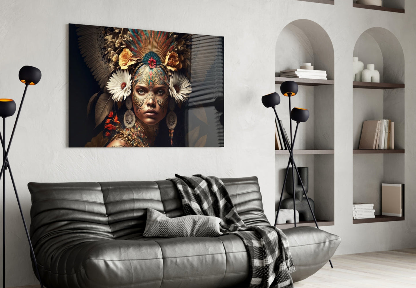 Queen of Flowers Glass Wall Art