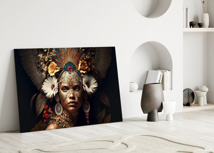 Queen of Flowers Glass Wall Art