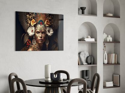 Queen of Flowers Glass Wall Art