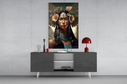Princess of Flowers Glass Wall Art