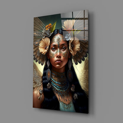 Princess of Flowers Glass Wall Art