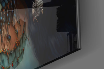 Princess of Flowers Glass Wall Art