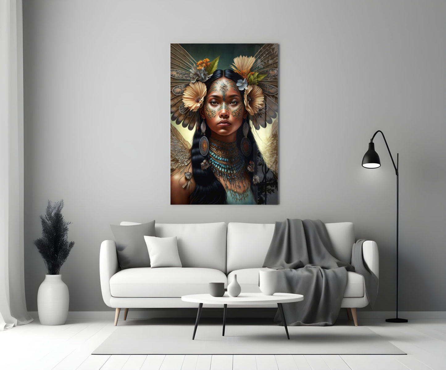 Princess of Flowers Glass Wall Art
