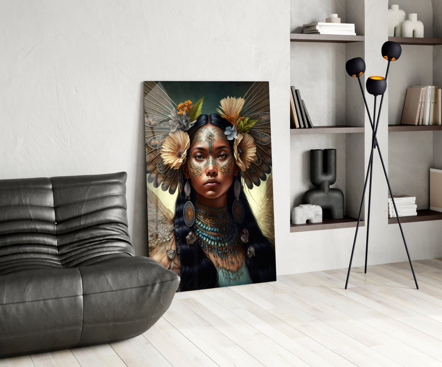 Princess of Flowers Glass Wall Art