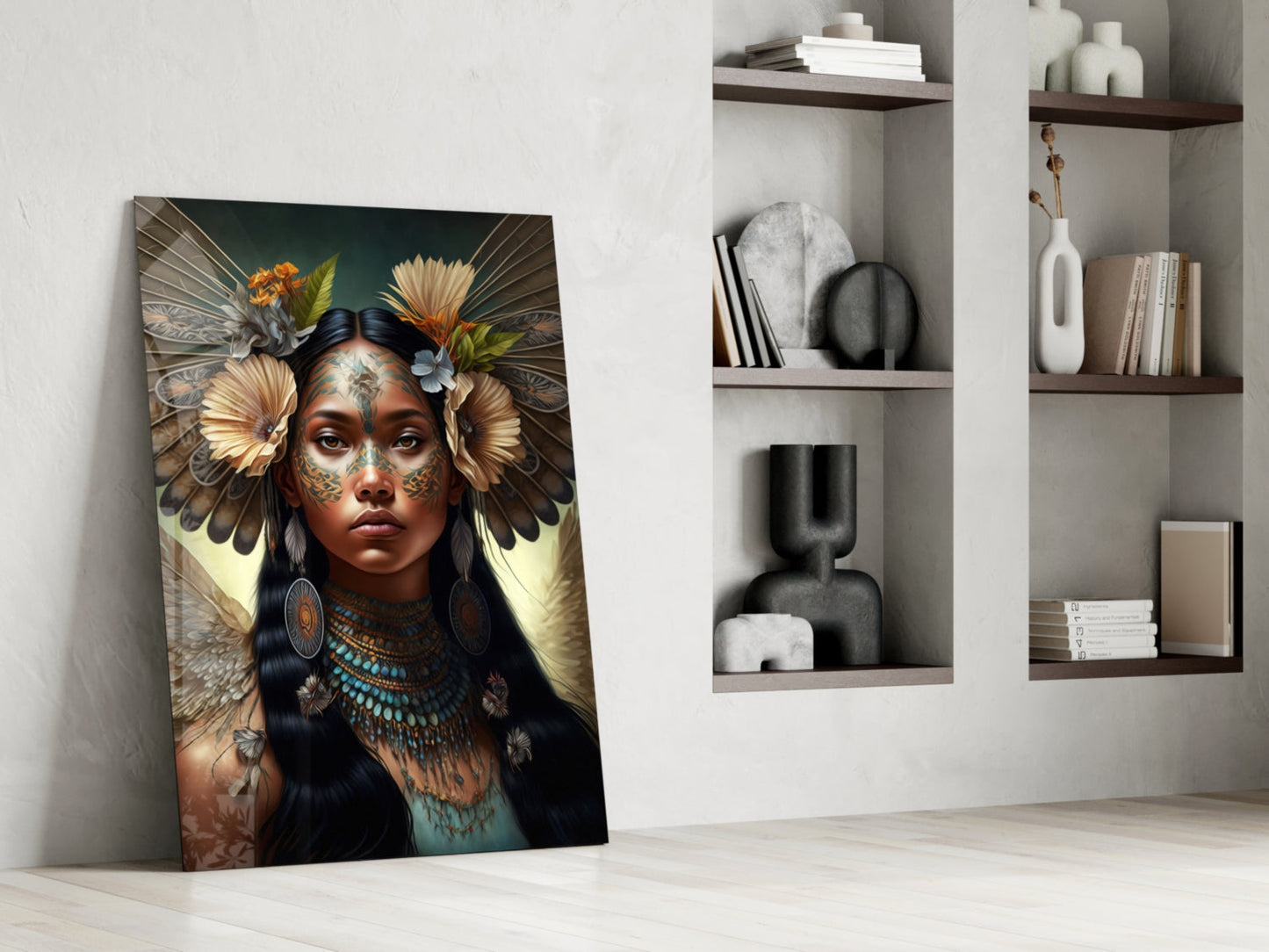 Princess of Flowers Glass Wall Art