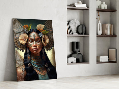 Princess of Flowers Glass Wall Art