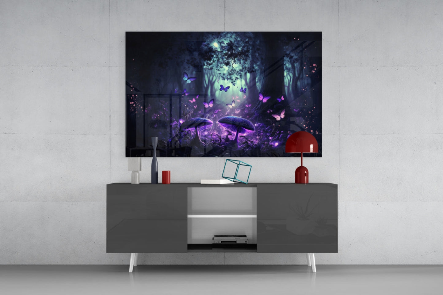 Mushrooms' Love Glass Wall Art