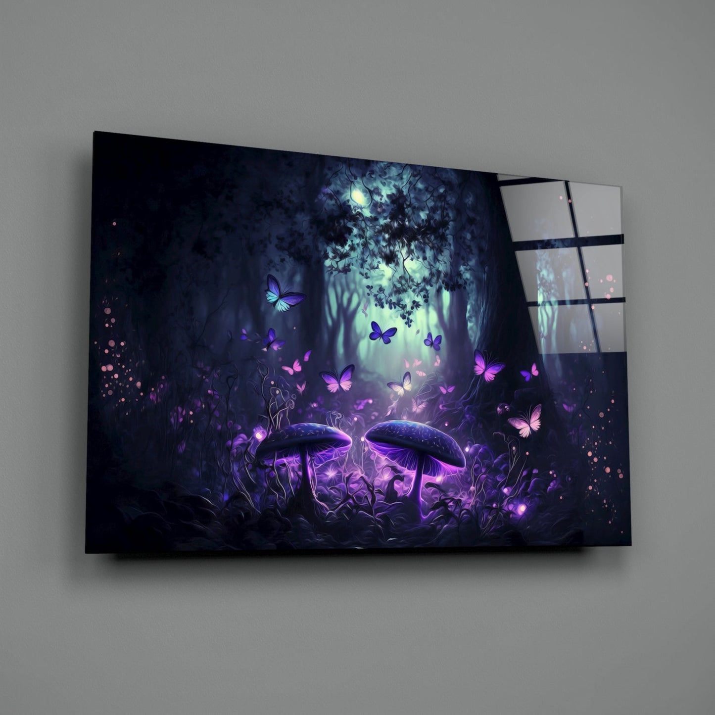 Mushrooms' Love Glass Wall Art