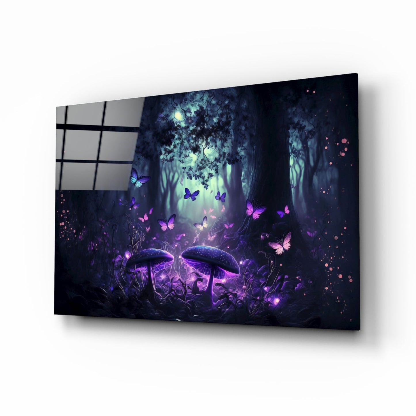 Mushrooms' Love Glass Wall Art