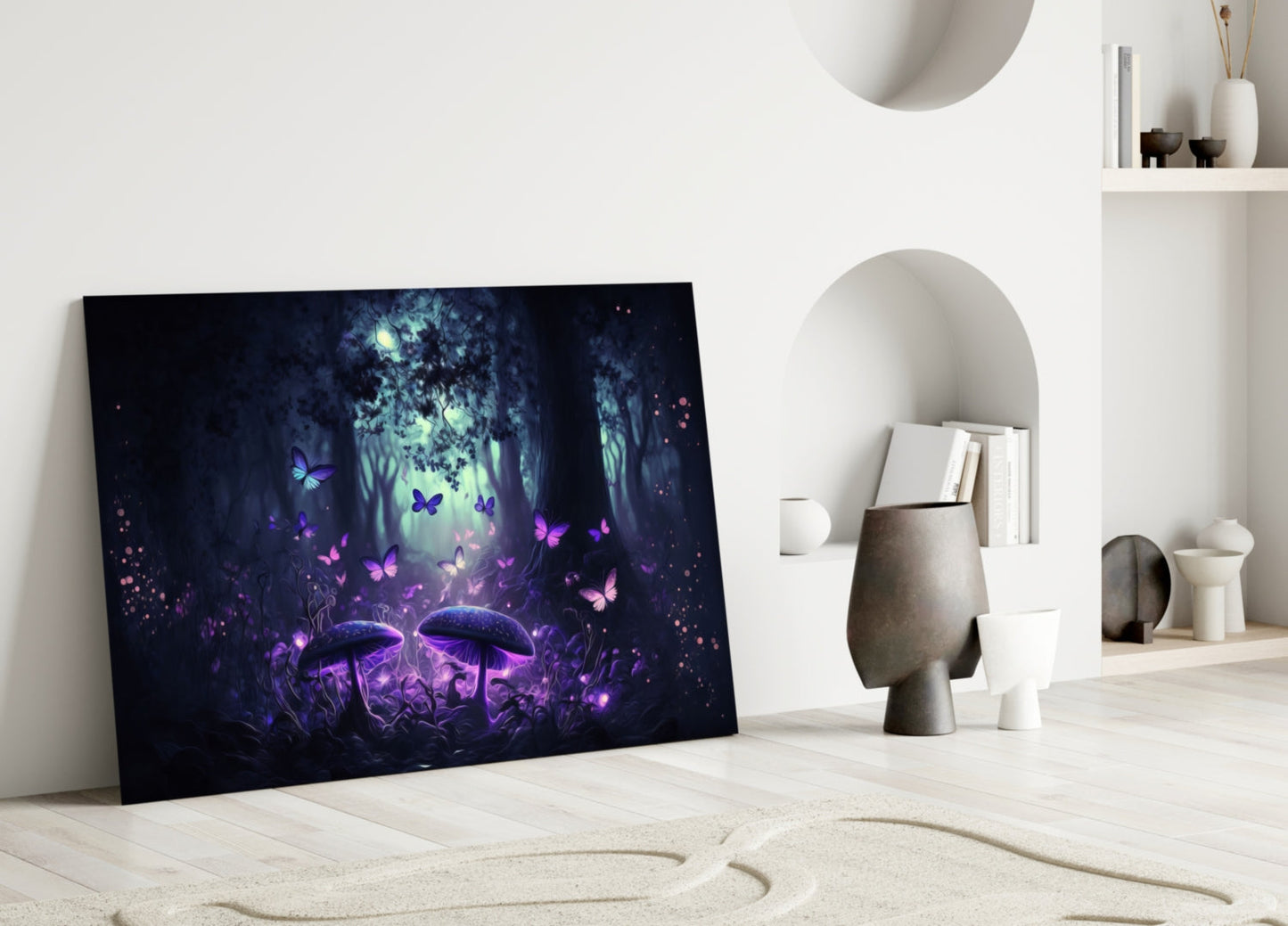 Mushrooms' Love Glass Wall Art