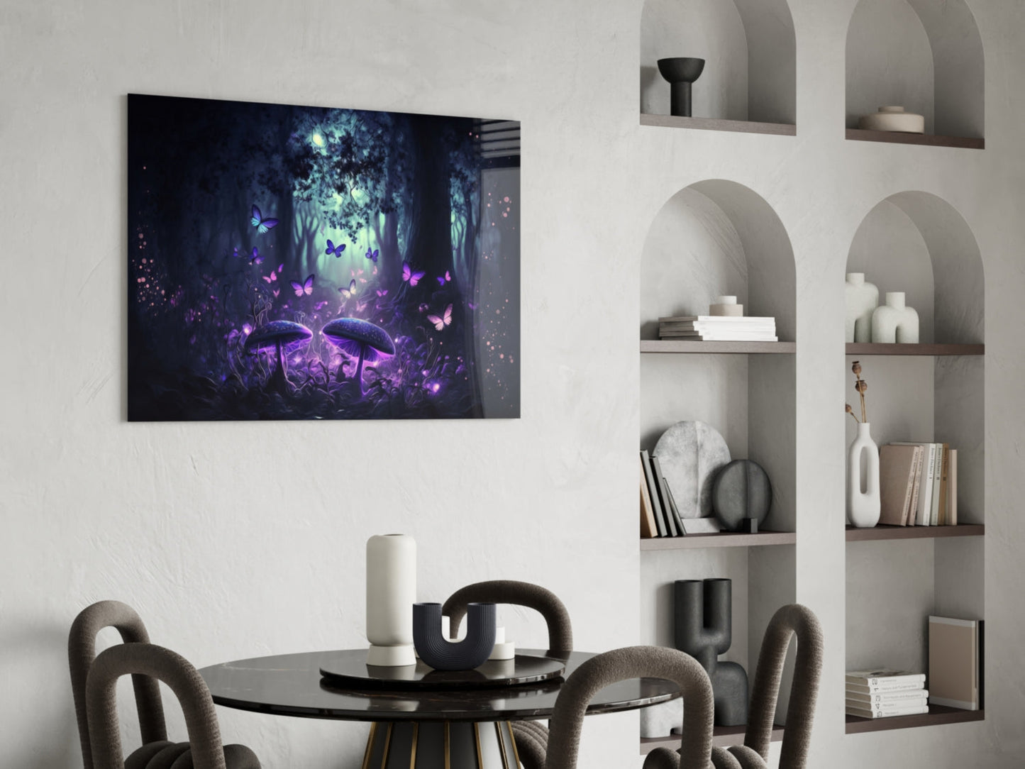 Mushrooms' Love Glass Wall Art