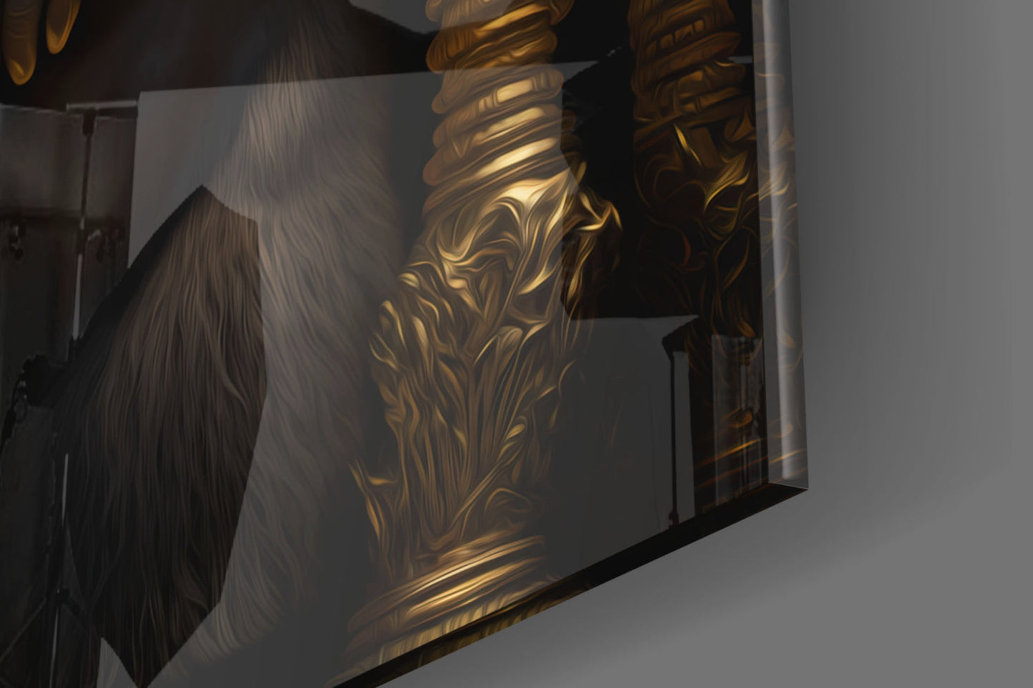 Ape King in Throne Glass Wall Art
