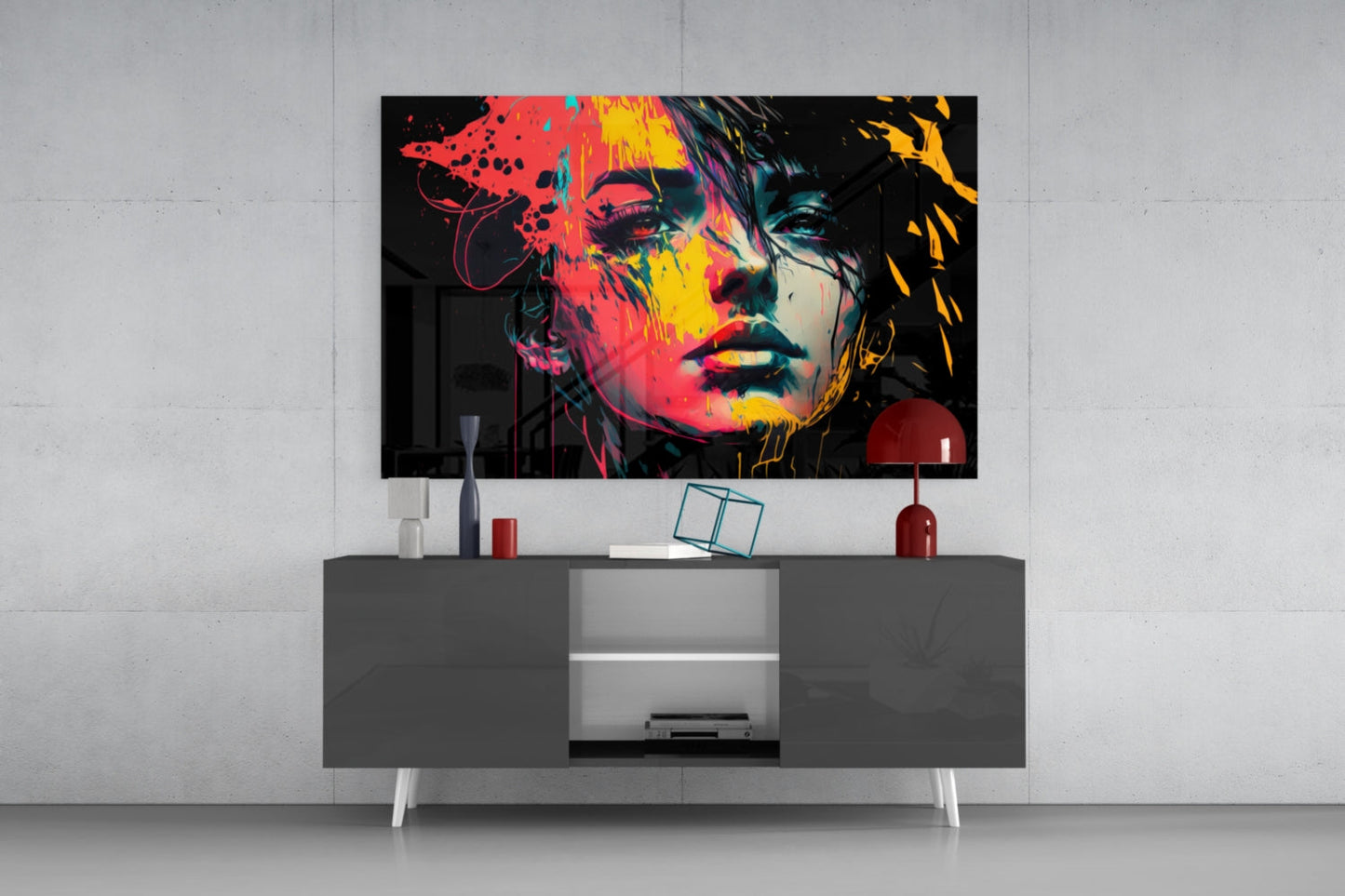 Rebel Beauty Rainbow Glass Wall Art