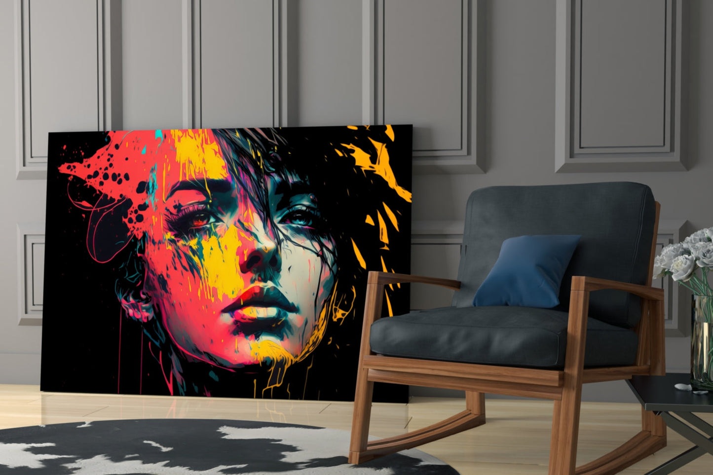 Rebel Beauty Rainbow Glass Wall Art
