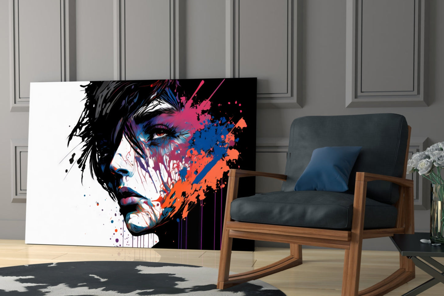 Rebel Beauty Glass Wall Art
