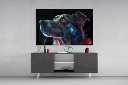 Space Dog Glass Wall Art