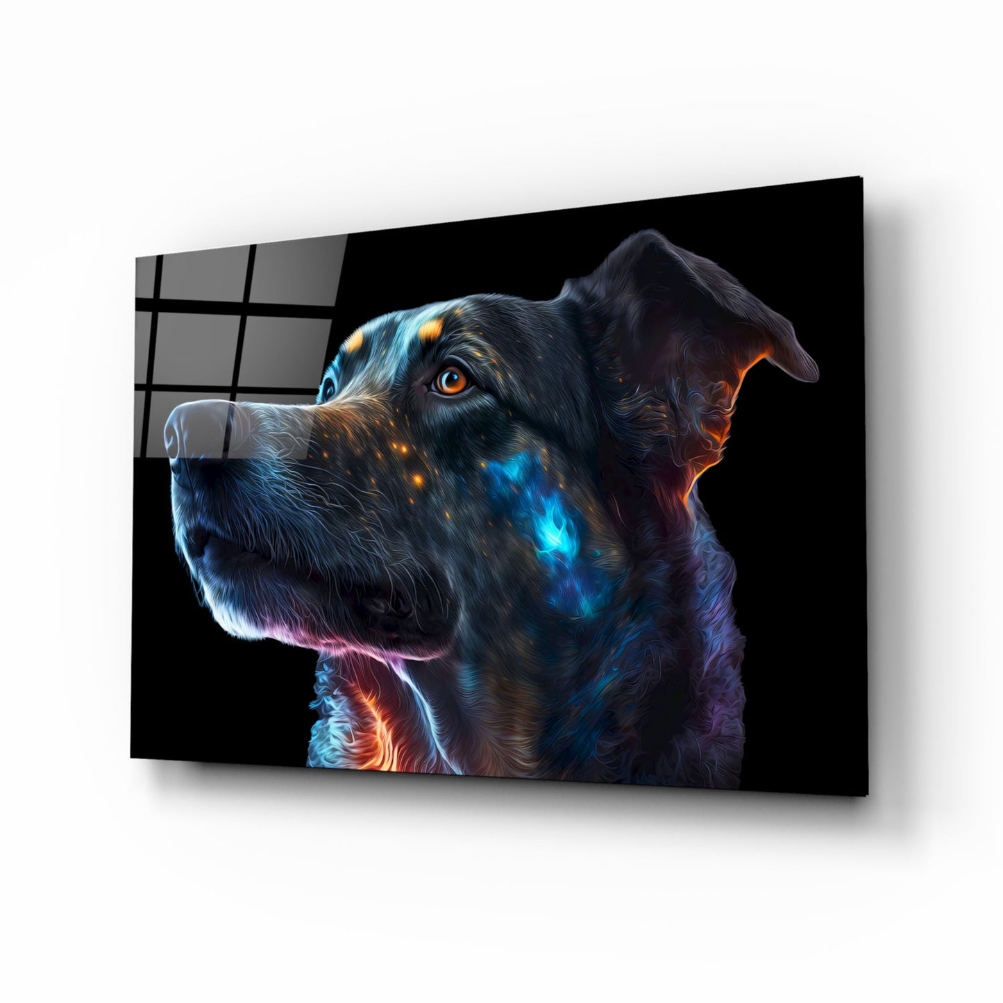 Space Dog Glass Wall Art