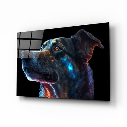 Space Dog Glass Wall Art