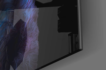 Space Dog Glass Wall Art