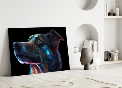 Space Dog Glass Wall Art