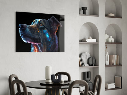 Space Dog Glass Wall Art