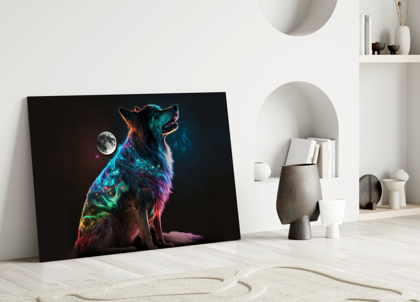 Space Dog Glass Wall Art