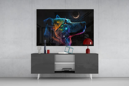 Space Dog Glass Wall Art