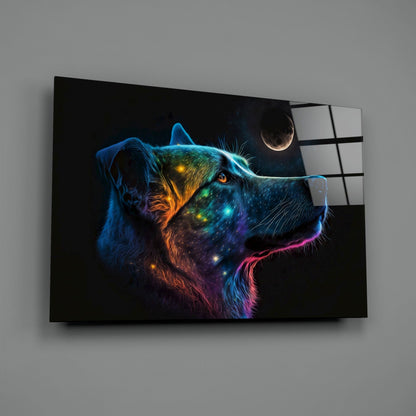 Space Dog Glass Wall Art