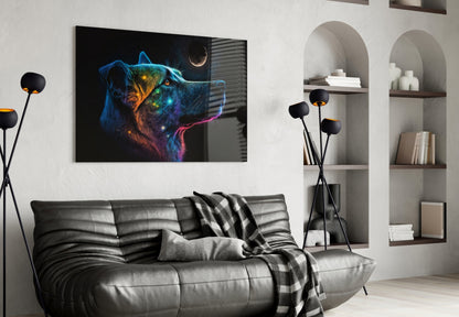 Space Dog Glass Wall Art