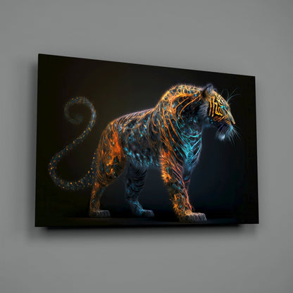 Sparkling Glory Tiger Glass Wall Art
