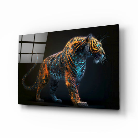 Sparkling Glory Tiger Glass Wall Art