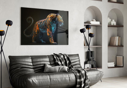 Sparkling Glory Tiger Glass Wall Art