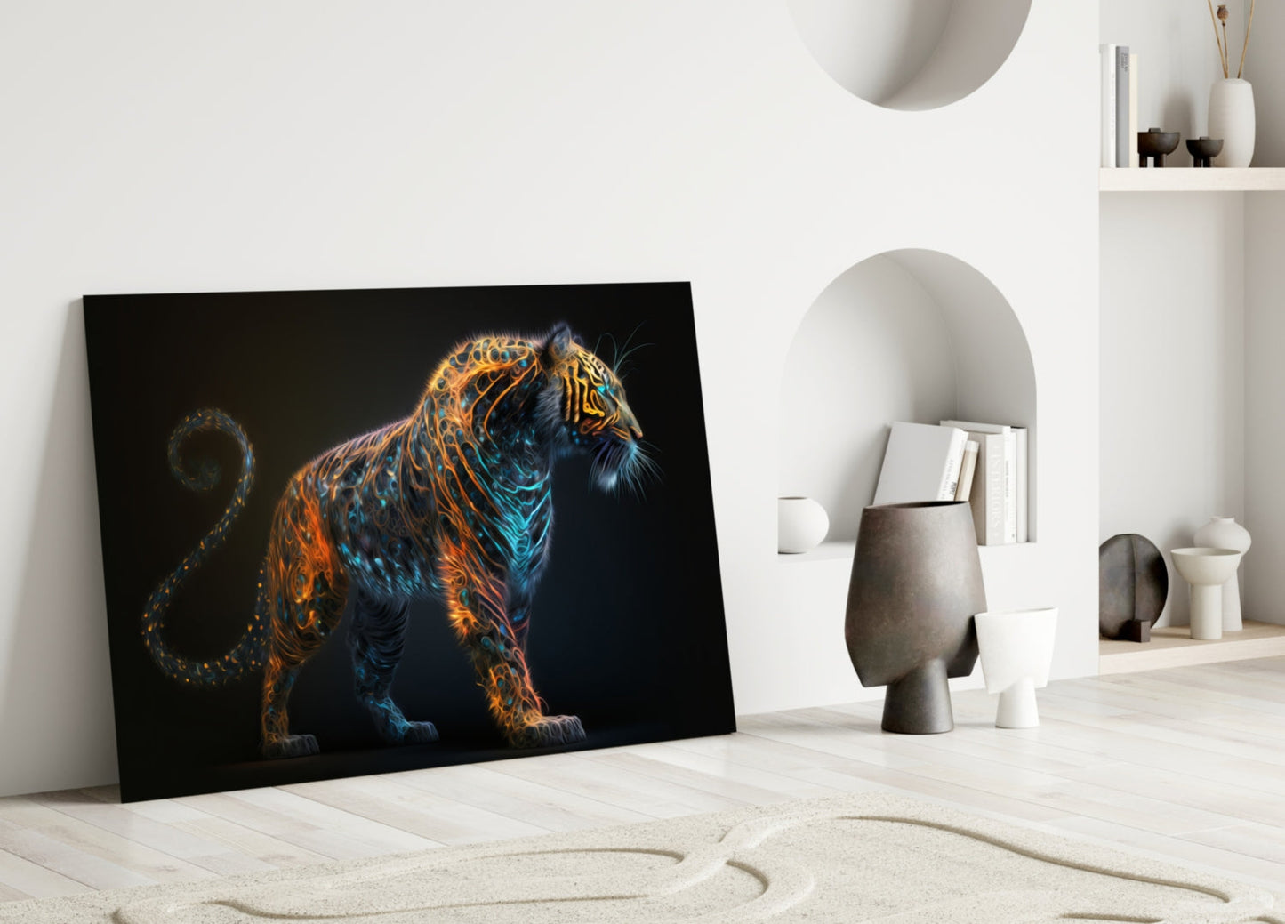 Sparkling Glory Tiger Glass Wall Art