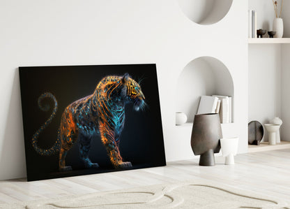 Sparkling Glory Tiger Glass Wall Art