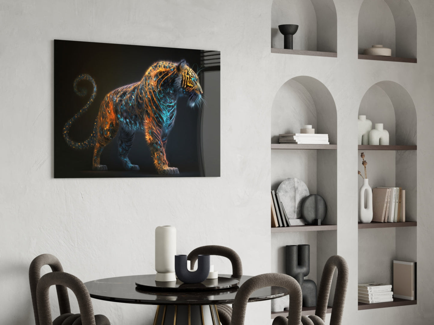 Sparkling Glory Tiger Glass Wall Art