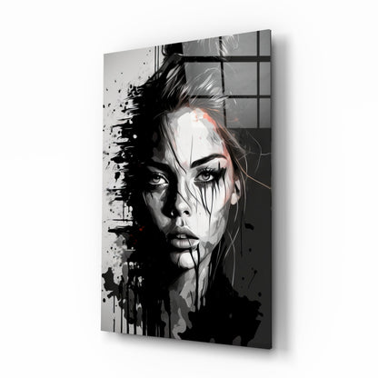 Scribbled Beauty Glass Wall Art