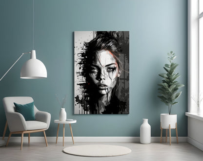 Scribbled Beauty Glass Wall Art
