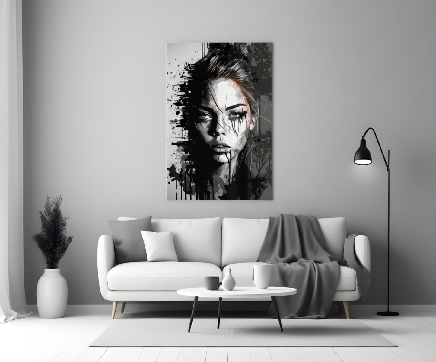 Scribbled Beauty Glass Wall Art