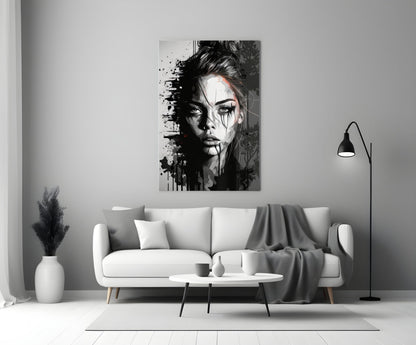 Scribbled Beauty Glass Wall Art