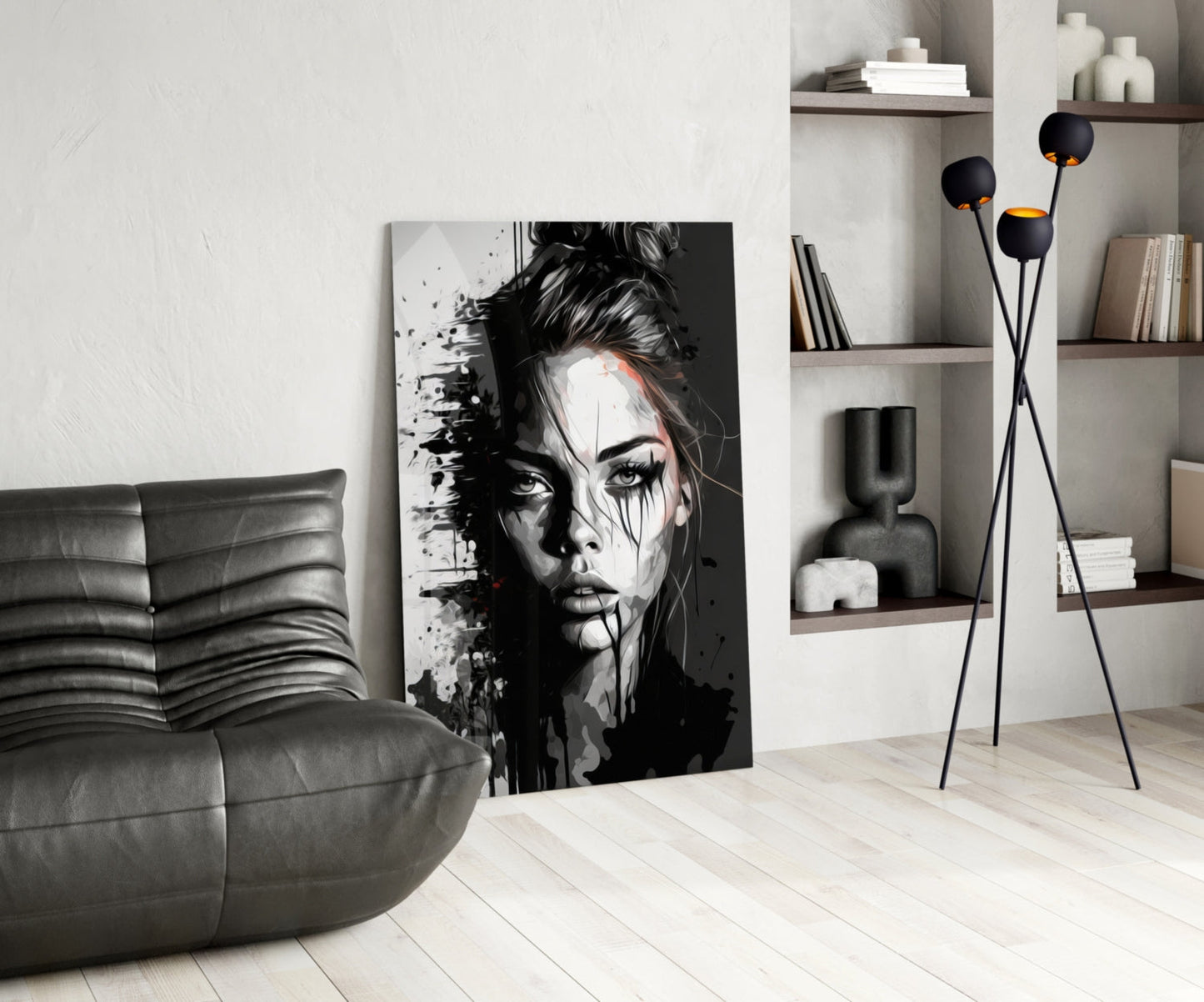 Scribbled Beauty Glass Wall Art