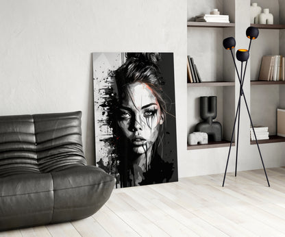 Scribbled Beauty Glass Wall Art