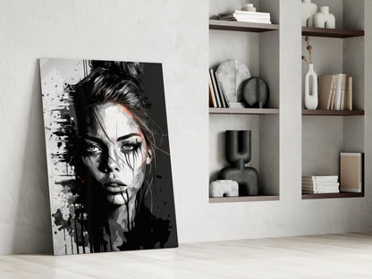 Scribbled Beauty Glass Wall Art