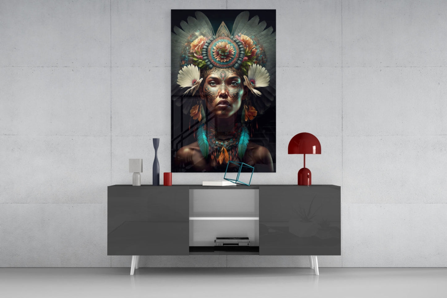 Flower Monarch Glass Wall Art
