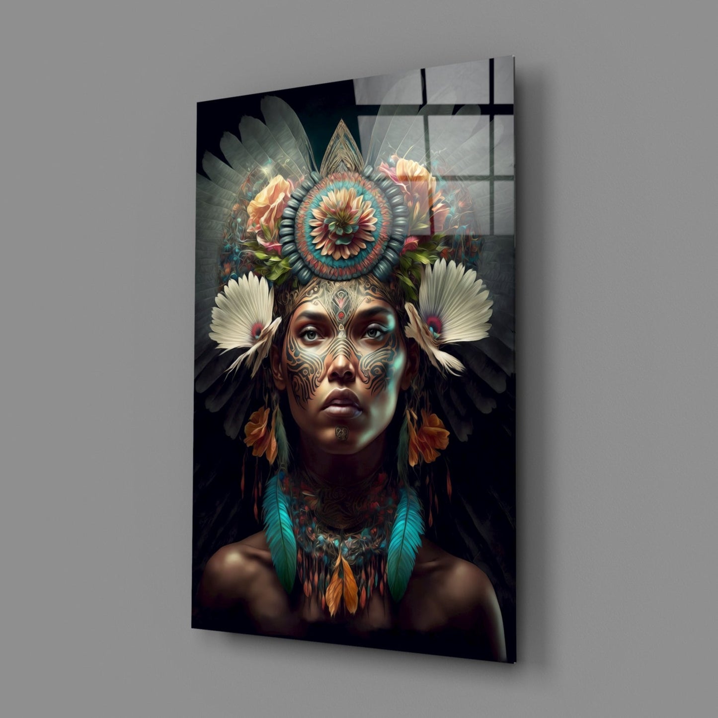 Flower Monarch Glass Wall Art