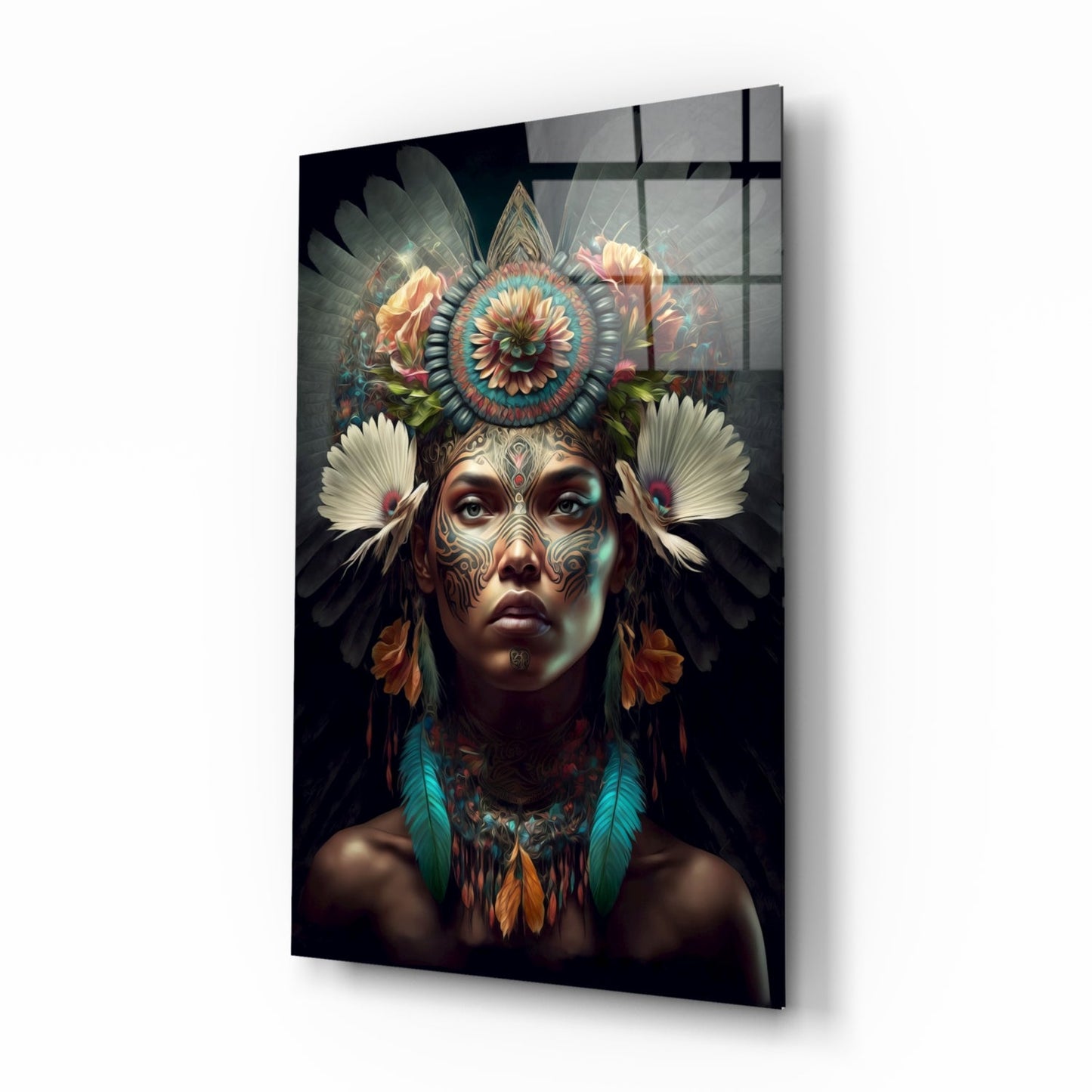 Flower Monarch Glass Wall Art