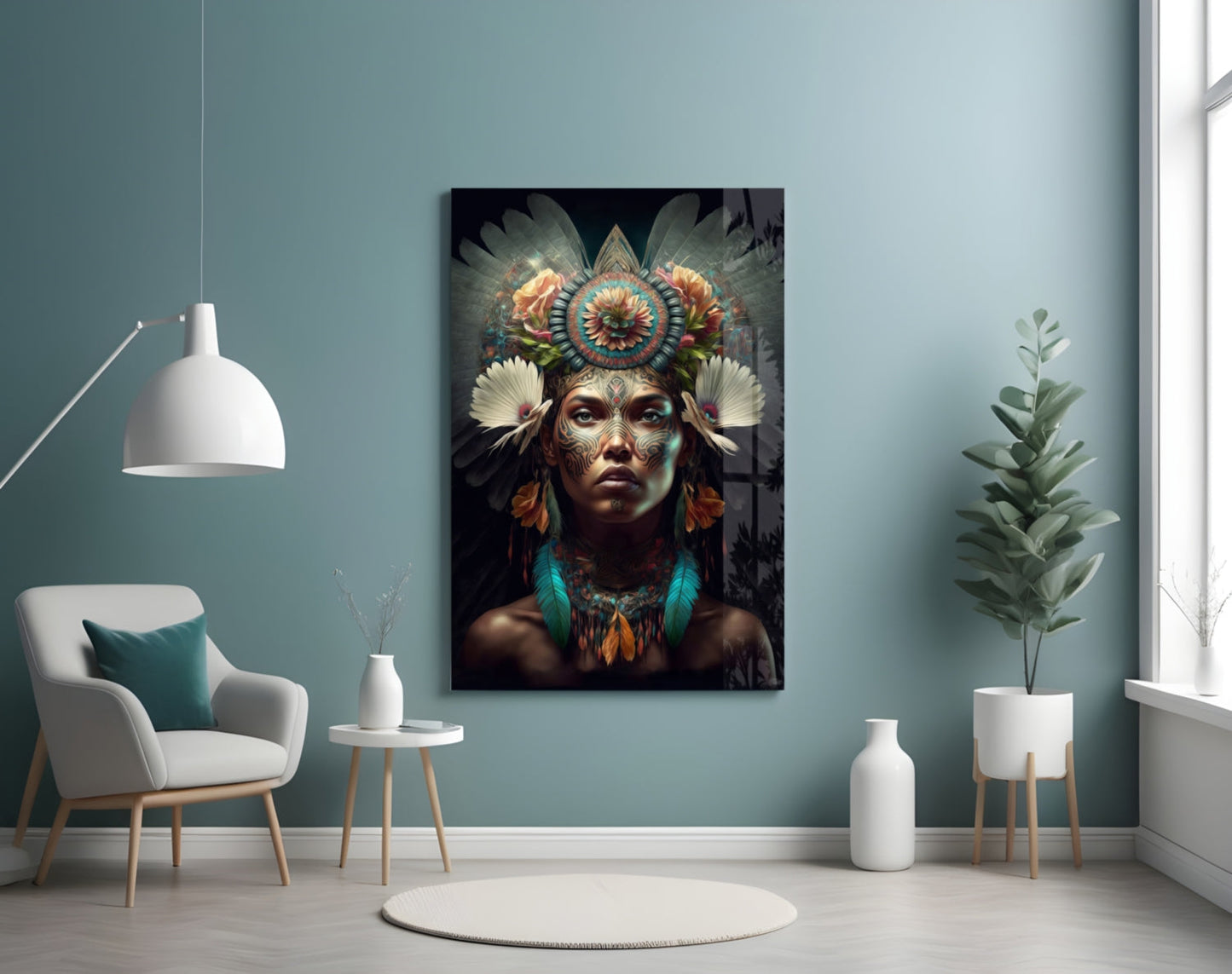 Flower Monarch Glass Wall Art