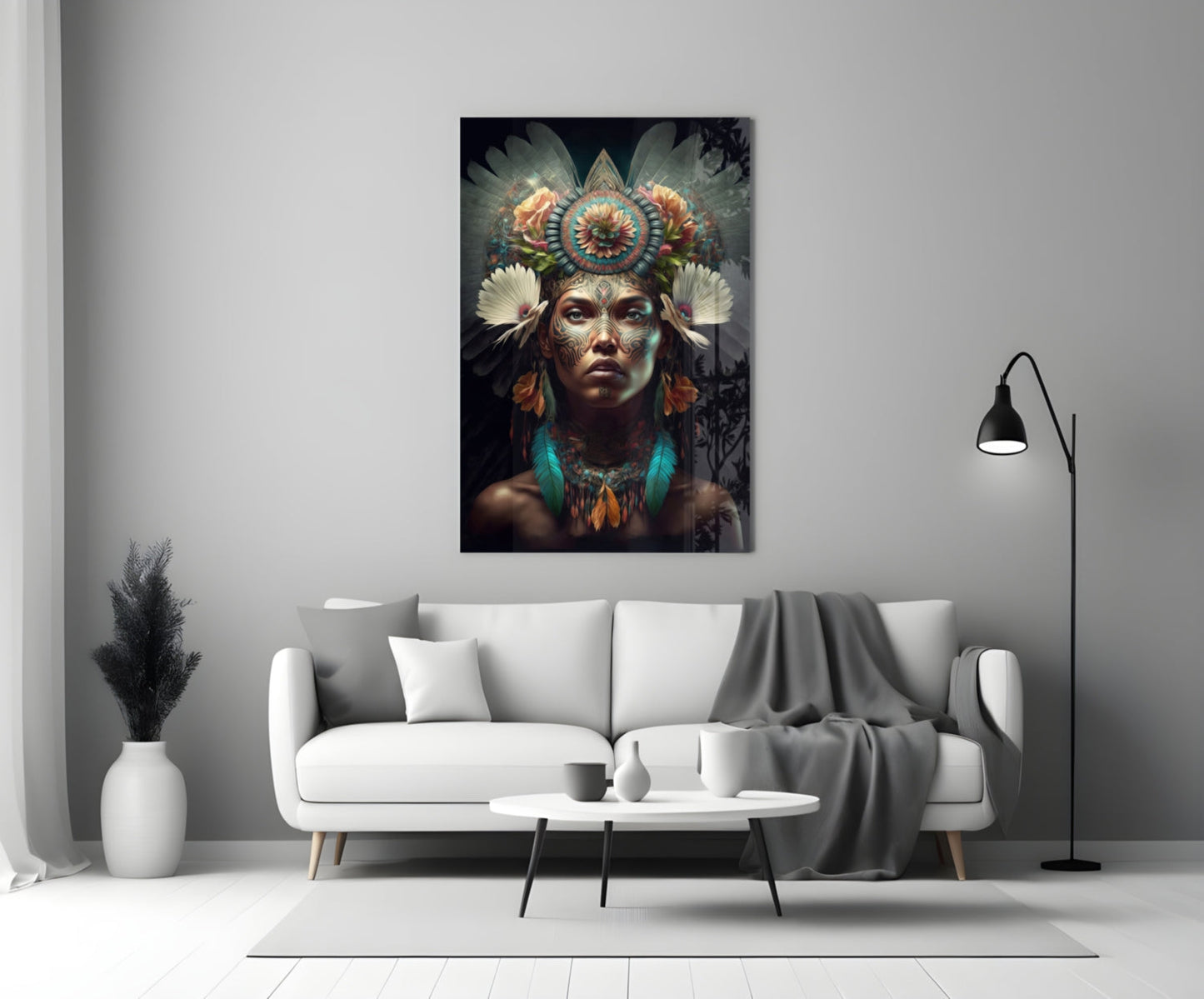 Flower Monarch Glass Wall Art