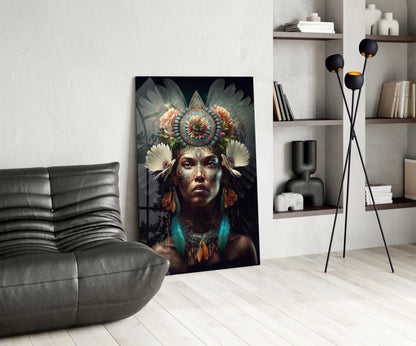 Flower Monarch Glass Wall Art